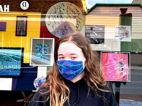 Skylar Bickerton, 11, is the artist behind the window art show Inspired at the OÕConner Gallery on King Street East in Gananoque. Part of Youth Expressing Themselves Through Art, the show will run until May 15.  Supplied by Todd Bickerton