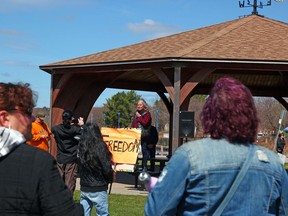 Protesters attend a rally at the North Bay waterfront.
Nugget File Photo