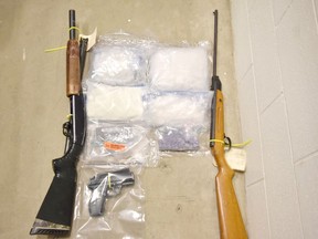 RCMP seized drugs and guns from a Bjorkdale home recently. Photo supplied.