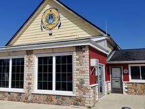 The former Saugeen First Nation Band office, now used as a temporary food bank during the declared COVID emergency there. (file photo)