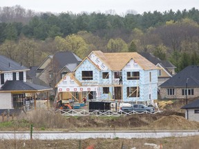 Construction on new homes continues at the Edgewater Estates subdivision in Kilworth. The number of permits issued for single-family homes in Middlesex Centre, which includes Kilworth, Ilderton and Komoka, nearly doubled in 2020 compared to the previous year. Derek Ruttan/Postmedia