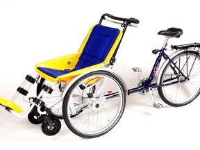 A wheelchair tandem bicycle will give Jaden the chance to get outside, enjoy a bike ride and have some fun. Handout
