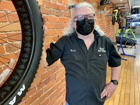 Ross Taylor, the owner of Ross’ Bike Works, is doing his best to keep up with a massive demand for bikes, but industry-wide supply chain issues have made it impossible. Cory Smith/Stratford Beacon Herald