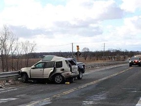 A 31-year-old Windsor man has died after a two-car crash Thursday morning in Sarnia initially sent both drivers to hospital, Lambton OPP said. Twitter/Lambton OPP