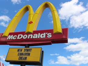 The McDonald's restaurant sign on Christina Street in Sarnia is shown here. A new McDonald's location is scheduled to open later this year on Confederation Street.