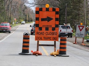 Detour signs went up Monday for a four-month reconstruction project on Lakeshore Road in Sarnia, stretching from Blackwell Sideroad to Telfer Road.