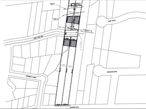 The draft plan of subdivision for a recently approved four lot development on 834 Lakeshore Rd. (City of Sarnia)