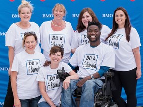 Bluewater Health Foundation staff pose with Dan Edwards in this file photo. The foundation's LiUNA Block Party has been postponed another year.