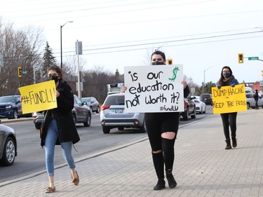 Laurentian and its federated universities' students, alumni, faculty, staff and community members, organized as Save Our Sudbury, participated in a rally in Sudbury, Ont. on Tuesday April 6, 2021.