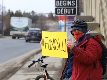 Laurentian and its federated universities' students, alumni, faculty, staff and community members, organized as Save Our Sudbury, participated in a rally in Sudbury, Ont. on Tuesday April 6, 2021.