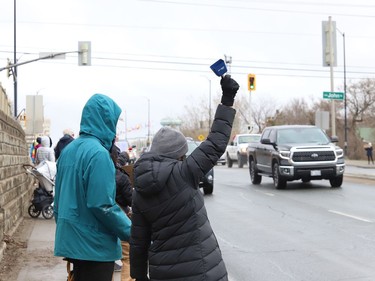 Protesters take part in a rally to fight Laurentian University program closures in Sudbury, Ont. on Friday April 16, 2021. John Lappa/Sudbury Star/Postmedia Network