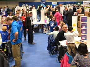 Twenty-one students participated in the virtual 2021 Lambton County Science Fair, with four heading on to the upcoming Canada Wide Science Fair, which takes place virtually from May 17 to 21. The Lambton fair from 2018 is shown here. (File photo/Postmedia Network)