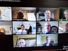 Members of St. Clair Township council met virtually on April 19. Carl Hnatyshyn/Sarnia This Week