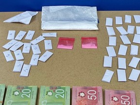 The Ontario Provincial Police in Hearst released this photo Tuesday of what they believe is $13,500 worth of cocaine which they seized from a residence in Hearst last week, along with $8,000 in Canadian currency. A 67-year-old man faces a couple of charges including possessing drugs for the purpose of trafficking.

Supplied