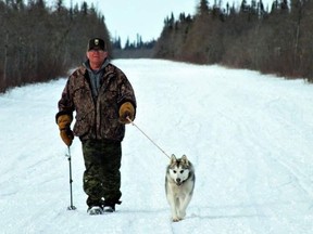 Sam Hunter and a two-year-old Siberian Husky called Chase walked from Peawanuck to Moose Factory for over two weeks to raise awareness about various issues.

Dariya Baiguzhiyeva/Local Journalism Initiative