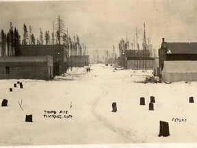 Well, some of the lots sold – view of Third Avenue in Timmins, (looking east before the train station was built) in winter 1912. This photo by Harry Peters would be painted by Earl Severud in 1941 and hang in the landing at the Bucovetsky/Tweed and Hickory store until it closed a few years ago.

Supplied/Timmins Museum