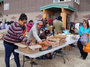 Fort Albany's Farmers' Market is seen here set up at the back of the Peetabeck Academy School in this photo that was taken in 2019.

Supplied