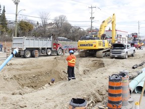 Algonquin Boulevard, near Mattagami Boulevard, was back up to single lanes in both directions Thursday after being reduced to one lane the previous day due to construction along the Connecting Link. With truck traffic being re-routed to Laforest Road during this construction, the speed limit along a stretch of Airport Road has been temporarily reduced to 50 km/h. The affected section along Airport Road extends south from Laforest for approximately 1.25 kilometres.

RICHA BHOSALE/The Daily Press