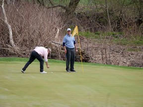 Golfers at The Bridges at Tillsonburg on Saturday, April 24. (Chris Abbott/Norfolk & Tillsonburg News)