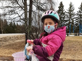 Hayden, 4, will be enjoying the early rise in temperature as she enjoys riding her bicycle. Following precautions for both bike and COVID safety she will be able to get out and get some exercise. .TP.jpg