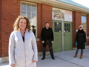 Vicki Asher, left, is the new manager of the Horton Farmers' Market in St. Thomas under the auspices of St. Thomas Economic Development Corp. She is pictured in this file photo with Sean Dyke, the corporations' CEO, and Tara McCaulay, the EDC's Elgin/St. Thomas Small Business Enterprise Centre manager.
File photo