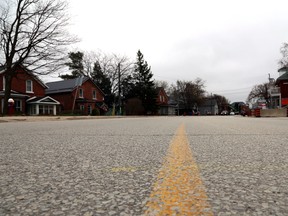 This stretch of Sykes Street in Meaford before it was torn up and closed to traffic as part of a $2.4 million project to replace the aging infrastructure underneath in spring. Greg Cowan/The Sun Times