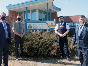 Wetaskiwin Mayor Tyler Gandam, Wetaskiwin County Reeve Josh Bishop, Wetaskiwin RCMP Insp. Keith Durance and Maskwacis-Wetaskiwin MLA Rick Wilson were pleased to announce last week 10 new RCMP officers will be coming to the Wetaskiwin detachment.
Christina Max