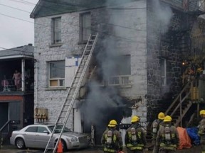 Fire broke out in the basement of a four-unit building on Melvin Street on Monday, displacing several families.