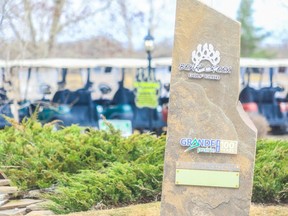 The entrance to the the Bear Creek Golf Club in Grande Prairie. National Allied Golf Association (NAGA) Alberta alerted industry stakeholders Thursday that, as part of the latest government measures to combat the third wave of COVID-19, public and private players will be able to tee it up only with those from the same household or, in the case they live alone, their two close contacts. The new rules, which also apply to other outdoor recreational pursuits, take effect Monday.