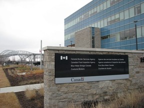 The main administration building at the Blue Water Bridge in Point Edward.
