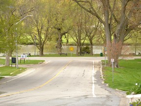 A storm-sewer-diversion line planned for underneath Queen Street will help divert excess stormwater from downtown Stratford into Lake Victoria to further prevent flooding in the city. Galen Simmons/The Beacon Herald/Postmedia Network