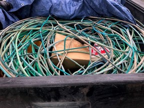 Copper wire recovered from an RCMP-Lethbridge police investigation into break and enters and thefts from oil lease sites in southern Alberta, including the Vulcan area.