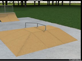 A closer look at the pyramid ramp that will be included at the South River Skateboard Park.
Canadian Ramp Company Photo