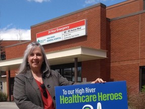 The High River District Health Care Foundation welcomed their new Executive Director, Wendy Kennelly on May 3rd. Here, she helped cheer on local health care and frontline workers during the Healthcare Heroes Day on May 6.