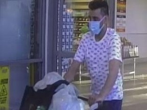 Stratford police are trying to identify a suspect after a theft was reported at Zehrs May 2. (Image from Stratford police.)