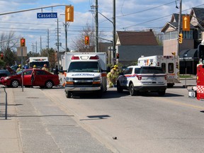 North Bay paramedics took at least one person to hospital following a crash at the corner of Cassells Street and Worthington Street West earlier this month.