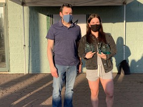 The Sherwood Park Kings Athletic Club rep hockey program handed out its awards in a socially-distanced manner last week with Madison Teague (pictured with VP Jason Zaichkowsky) named MVP of the U-18 female Fury, in addition to taking a scholarship. Photo Supplied