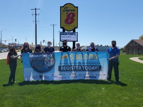 Members of the Port Elgin Super 8 team will walk 1,114 kilometres – the distance across Ontario - this summer after accepting the Gran Fondo Lake Huron Change a Life Challenge to raise money for local health care. [Supplied]