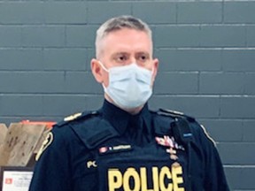 Perth OPP Sgt. Patrick Armstrong, above, and Lambton OPP Sgt. Dave Matheson will walk 100 kilometres up Highway 4 on May 22-23 from north of London to Wingham to raise money for the Dave Mounsey Memorial Fund.