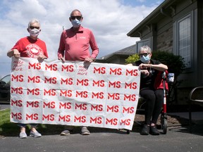 Nancy Lester (left), Dave and Judy Horton are gearing up for the annual MS Walks on May 30th which will once again be held virtually in their own communities. Lester will be walking in Tillsonburg (fundraising for the London walk), while the Hortons will walk in Simcoe. (Chris Abbott/Norfolk and Tillsonburg News)