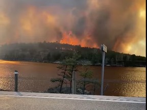 A fire near Willard Lake on Highway 17 East.