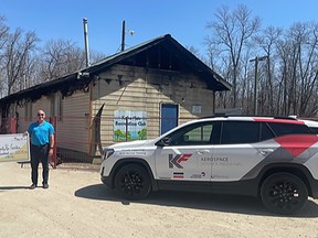 Koko Platz Community Rec Centre President, Adrienne Matthews-McCulley and KF Aerospace Site Manager, Peter Fedak at the Koko Platz Community Rec Centre. (supplied photo)