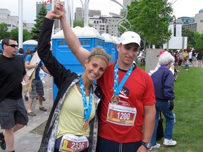 Brad Johnson and his sister, the late Krista Johnson, at the Ottawa Marathon in 2010. Krista was an active member of the local community and an advocate of healthy living. Her life was tragically cut short in 2012 when she was struck by a car while cycling in Ottawa. The annual Krista Johnson Memorial Run for Change, named in her honour, raises funds to support the Elevate Youth Wellness Centre in downtown Pembroke. The run has had to be suspended again in 2021 because of the pandemic. To help support Elevate, Brad Johnson will be running from Pembroke to Ottawa in June. Donate at kjrun.ca. Submitted photo