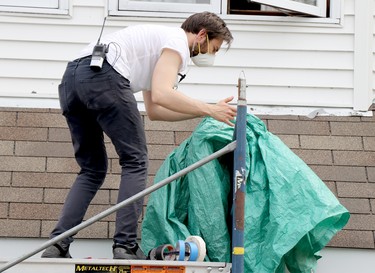 Vlad Sokolskyy on location shooting A Christmas Letter in Sault Ste. Marie, Ont., on Thursday, May 20, 2021. (BRIAN KELLY/THE SAULT STAR/POSTMEDIA NETWORK)