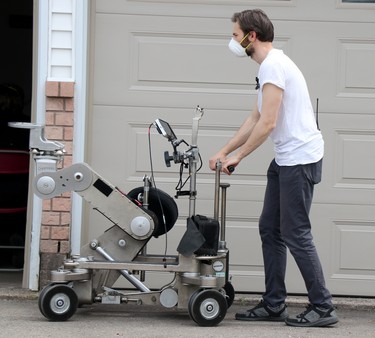 Vlad Sokolskyy on location shooting A Christmas Letter in Sault Ste. Marie, Ont., on Thursday, May 20, 2021. (BRIAN KELLY/THE SAULT STAR/POSTMEDIA NETWORK)