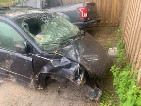 Four people, including two children, were transported to the North Bay Regional Health Centre with non-life threatening injuries after their van hit a rock cut, Thursday, around 8 p.m. Ontario Provincial Police responded to three motor-vehicle collisions over the past week. Supplied Photo