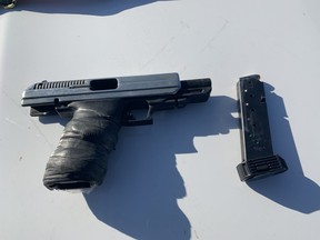 A loaded 40-calibre handgun seized by RCMP. PHOTO RCMP