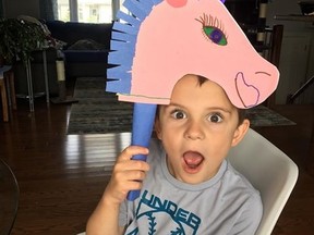 Max Hill, then six, had fun with the crafts of Whitecourt and District Public Library’s 2020 summer reading program. The program is running again this year.