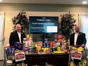 The first annual Community Shredding Event on May 15 raised $1,650 and 472.4lbs of food for the Fort Saskatchewan Food Bank. The local organization announced they will be moving to a new location in the city this spring. Photo via Facebook / Fort Saskatchewan Food Bank.