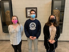 Emily Mayerhofer, Thijs Nusselder and Alexis Hollister, all Grade 12 students at Ecole John Diefenbaker Senior School, have been nominated for the Youth Citizen Award as part of the Hanover Chamber of Commerce Awards.